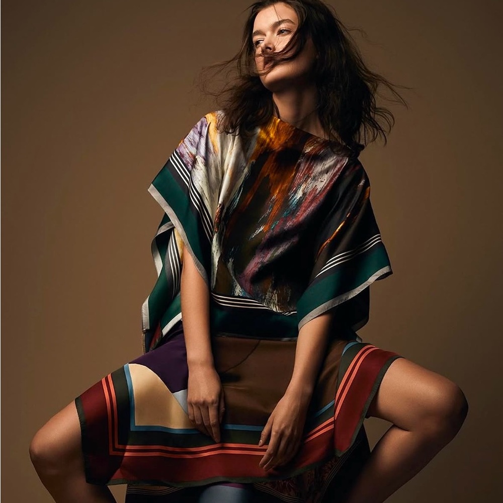 ZARA Studio Collection 100% Silk Kaftan